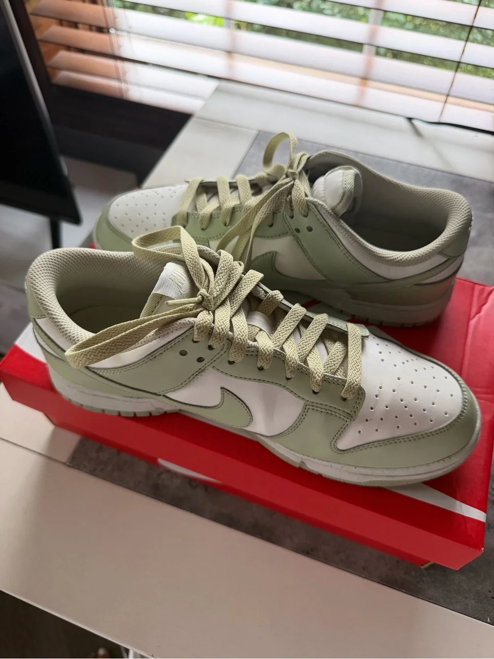 Nike Women's Low-Top Sneakers in Light Green and White